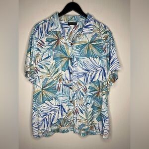 Puanani Hawaii Tropical Button Shirt Womens XXL Rayon Floral Resort Vacation